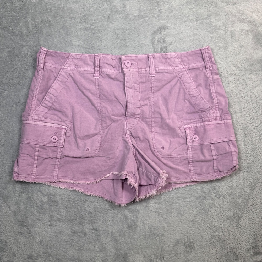 American Eagle Cargo Shorts Womens 12 (Fits 34) Purple Faded Distressed Y2K